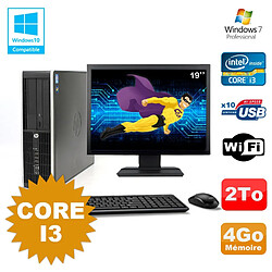 Lot PC HP Compaq 6200 Pro SFF Core i3 3.1GHz 4Go 2To DVD WIFI W7 + Ecran 19 · Occasion 