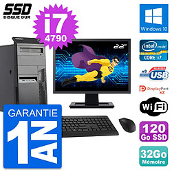 PC Tour Lenovo M83 Ecran 22" Intel i7-4790 RAM 32Go SSD 120Go Windows 10 Wifi · Occasion 