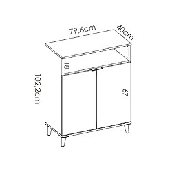 Acheter Vente-Unique Buffet de cuisine WAJDI - 2 portes et 1 niche - Blanc et chêne