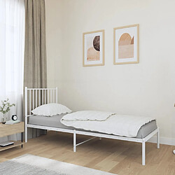 vidaXL Cadre de lit métal sans matelas avec tête de lit blanc 80x200cm