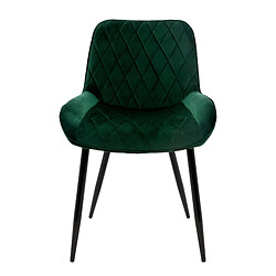 ML-Design Set 4 chaises de salle à manger rembourrées assise dossier vert foncé velours