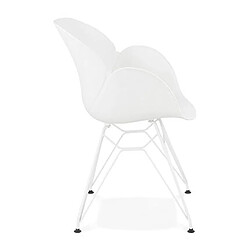 Avis Mes Lot de 2 fauteuils design blanc piétement métal blanc - UMILA