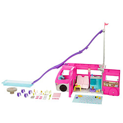 Mattel Barbie Camping-Car Dream Transformable avec Poupées et Accessoires Rose