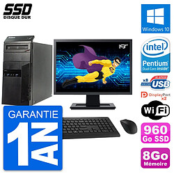 PC Tour Lenovo M83 Ecran 19" Intel G3220 RAM 8Go SSD 960Go Windows 10 Wifi - Occasion