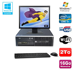 Lot PC HP Compaq 6200 Pro SFF Intel i3 3.3GHz 16Go 2To Graveur WIFI W7 Pro + 19" - Occasion