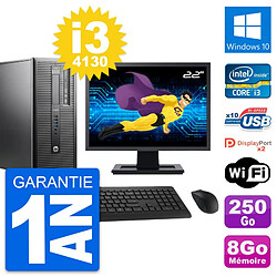 PC Tour HP 600 G1 Ecran 22" Intel i3-4130 RAM 8Go Disque 250Go Windows 10 Wifi · Occasion 