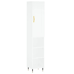 vidaXL Buffet haut Blanc 34,5x34x180 cm Bois d'ingénierie