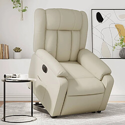 Maison Chic Fauteuil Relax pour salon, Fauteuil inclinable électrique crème similicuir -GKD32513