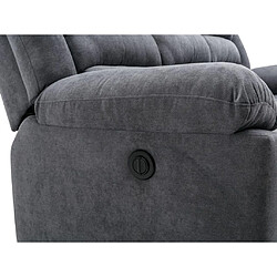 Vente-Unique Canapé 3 places relax électrique en tissu gris BUROLO pas cher