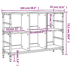 vidaXL Buffet sonoma gris 102x32x73,5 cm bois d'ingénierie pas cher