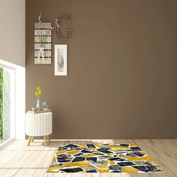 HOMEMANIA Tapis Imprimé Collage 1 - Géométrique - Décoration de Maison - Antidérapant - Pour Salon, séjour, chambre à coucher - Multicolore en Polyester, Coton, 60 x 100 cm