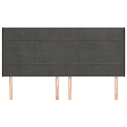 Avis Maison Chic Tête de lit scandinave avec oreilles,meuble de chambre Gris foncé 183x16x118/128 cm Velours -MN36658