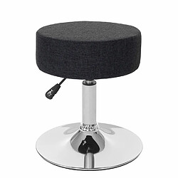 Avis Mendler 2x Tabouret HWC-C22, hauteur réglable, Ø 35 cm, tissu ~ gris foncé