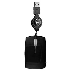 1Control Mini Souris filaire (rétractable) T'nB Guppy (Noir) 1Control Mini Souris filaire (rétractable) T'nB Guppy (Noir)