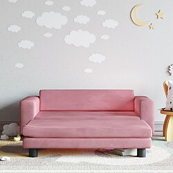 Maison Chic Canapé avec repose-pied pour enfants,Canapé Relax,Sofa de Salon,Banquette rose 100x50x30 cm velours -GKD812281