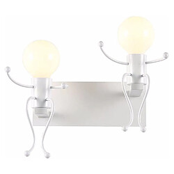 Stoex Créatifs Applique Murale Double Petit Gens Fer Vintage Lampe murale Moderne Homme Métal Lampe pour Bar, Chambre à Coucher, Cuisine, Restaurant, Café, ( E27