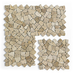 Pegane Carrelage de mosaïque (Boite de 1m²), Plaque mosaïque mur et sol en marbre naturel coloris marron - 30 x 30 cm