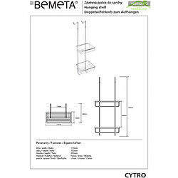 Avis Bemeta - Maison De La Tendance Porte objet de douche à suspendre CYTRO en chrome 17 x70 x14 cm