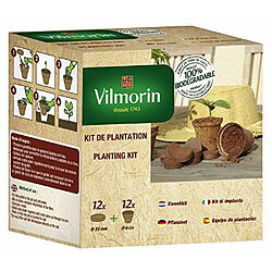 Kit de plantation à 12 godets en fibre de coco + 12 pastilles en fibre de coco Vilmorin