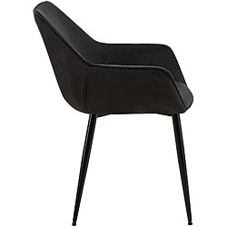 Avis Decoshop26 Lot de 2 chaises de salle à manger en tissu velours noir et pieds en métal noir 10_0001581