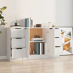 Avis Maison Chic Ensemble de 3 Buffets,commode,console pour rangement Blanc Bois d'ingénierie -MN21750