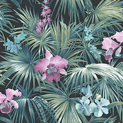 Noordwand Papier peint Tropical Flowers Vert