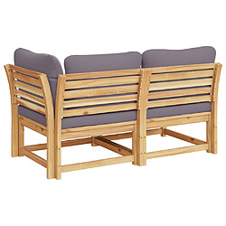 Acheter vidaXL Salon de jardin 2 pcs avec coussins bois massif d'acacia