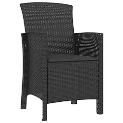 Maison Chic Chaise de jardin avec coussin - Fauteuil d'extérieur Rotin PP Graphite -MN41326