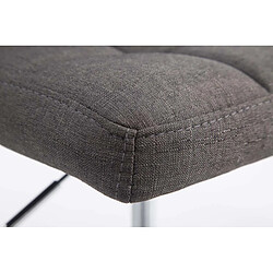 Acheter Decoshop26 Chaise de salle à manger x1 hauteur réglable design moderne couture décorative en tissu gris foncé piètement en métal 10_0005497