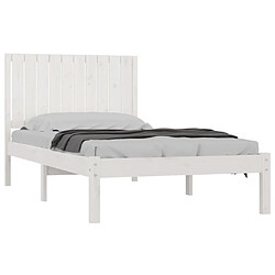 Avis Maison Chic Lit Moderne Chambre - Cadre/structure de lit pour adulte Blanc Bois de pin massif 100x200 cm -MN82839