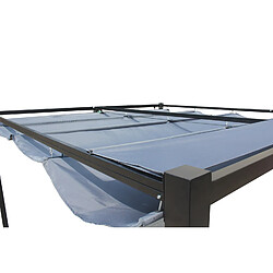 Avis Concept Usine Pergola autoportante 3x3m, toile polyester grise TUSA