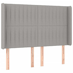 Avis Maison Chic Tête de lit scandinave à LED,meuble de chambre Gris clair 147x16x118/128 cm Tissu -MN43389