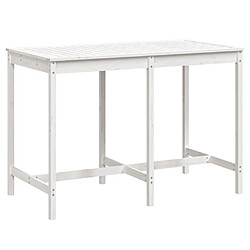 vidaXL Table de jardin blanc 159,5x82,5x110 cm bois massif de pin