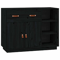 Maison Chic Buffet,Meuble de Rangement,commode pour salon,Cuisine Noir 98,5x40x75 cm Bois massif de pin -MN39117