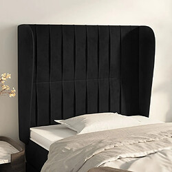 Maison Chic Tête de lit scandinave avec oreilles,meuble de chambre Noir 93x23x118/128 cm Velours -MN89293