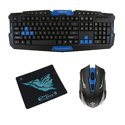 clavier et souris de jeu sans fil pour pc avec tapis de souris noir et bleu clavier de souris sans fil 2