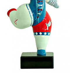 Meubletmoi Statue femme blanche figurine danseuse bleue et rouge pop art