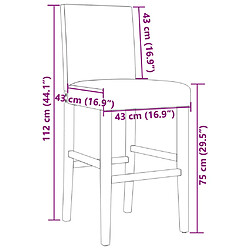 vidaXL Chaises de bar lot de 2 bois massif d'hévéa et tissu pas cher