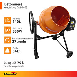 SPARTA - Bétonniére 140 L CM-140S - 550 W