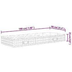 vidaXL Matelas à ressorts ensachés dureté moyenne 90x190 cm pas cher