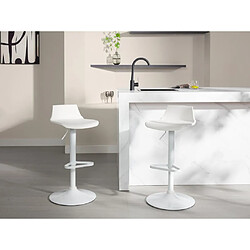 Vente-Unique Lot de 2 tabourets de bar - Polypropylène - Coloris blanc - CALAS