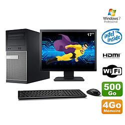 Lot PC Tour DELL 3010 MT G2020 Graveur 4Go 500Go HDMI Wifi W7 + Ecran 17" · Occasion 