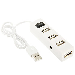 Wewoo HUB USB 2.0 haute vitesse blanc 4 ports avec commutateur, plug and play