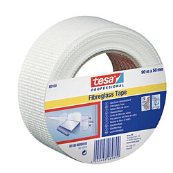 Tesa Adhésif multi-usages en fibre de verre 60100, blanc, largeur 50 mm, rouleau de 45 m 