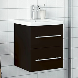 vidaXL Armoire lavabo de salle de bain avec bassin intégré noir 