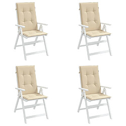 Avis Maison Chic Coussins Confort,Coussins de chaise de jardin dossier haut lot de 4 beige tissu -GKD53585