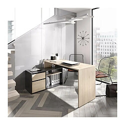 Avis Bureau dangle reversible 1 tiroir + 1 porte - Decor chene et gris - L 139 x P 92 x H 75 cm - ROX