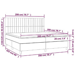 Acheter vidaXL Sommier à lattes de lit matelas et LED Marron foncé 200x200 cm