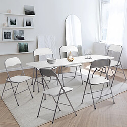 Idmarket Chaises pliantes KITY x6 blanc