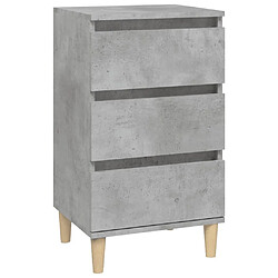 Maison Chic Table de chevet,Table de Nuit,Meuble de Rangement gris béton 40x35x70 cm bois d'ingénierie